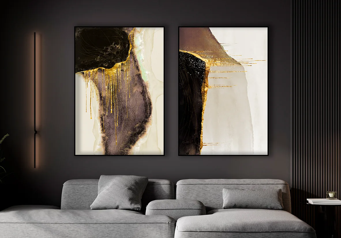 Pareja de cuadros abstractos colección Minimal de Cuadros Sils