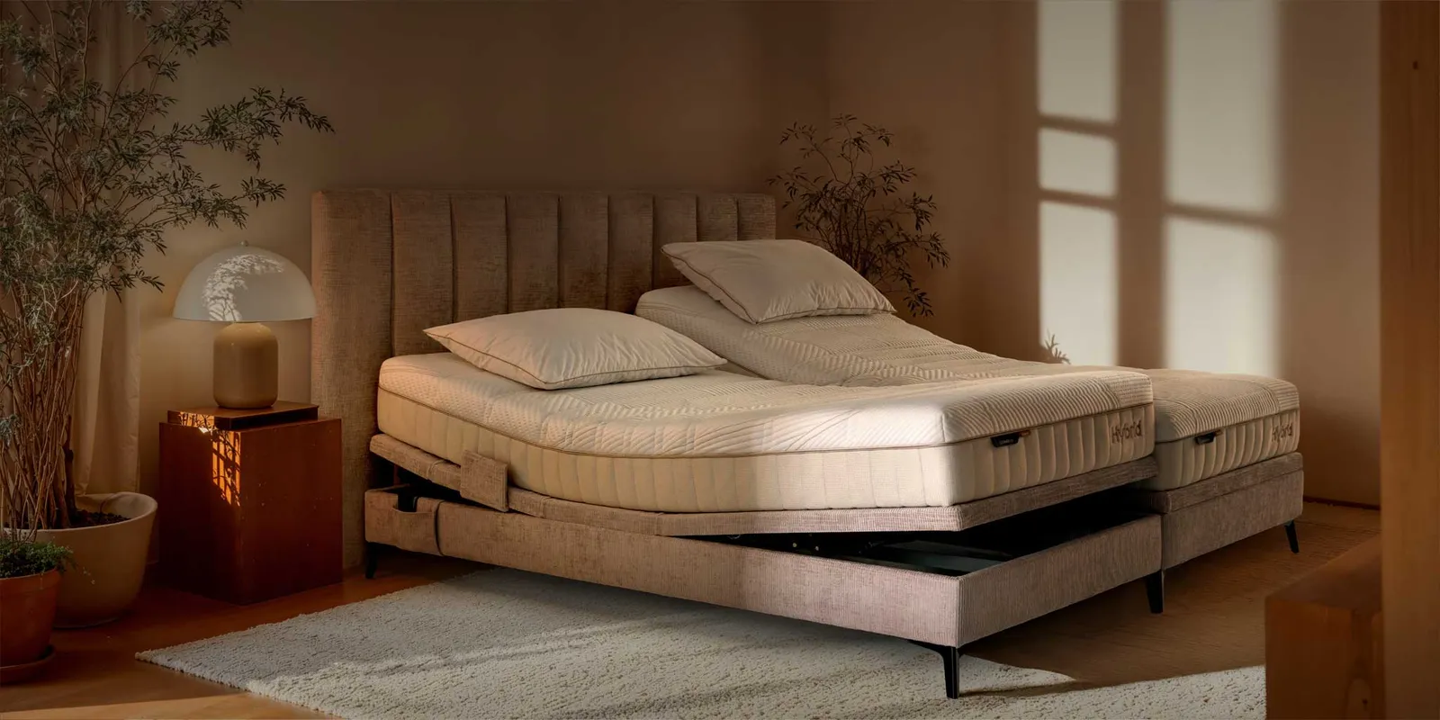 Cama articulada con colchones Gomarco Hybrid